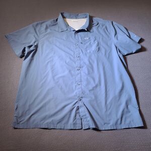 Columbia PFG Shirt Mens 3XL Blue Short Sleeve Omni-Shade Vented Fishing Outdoor